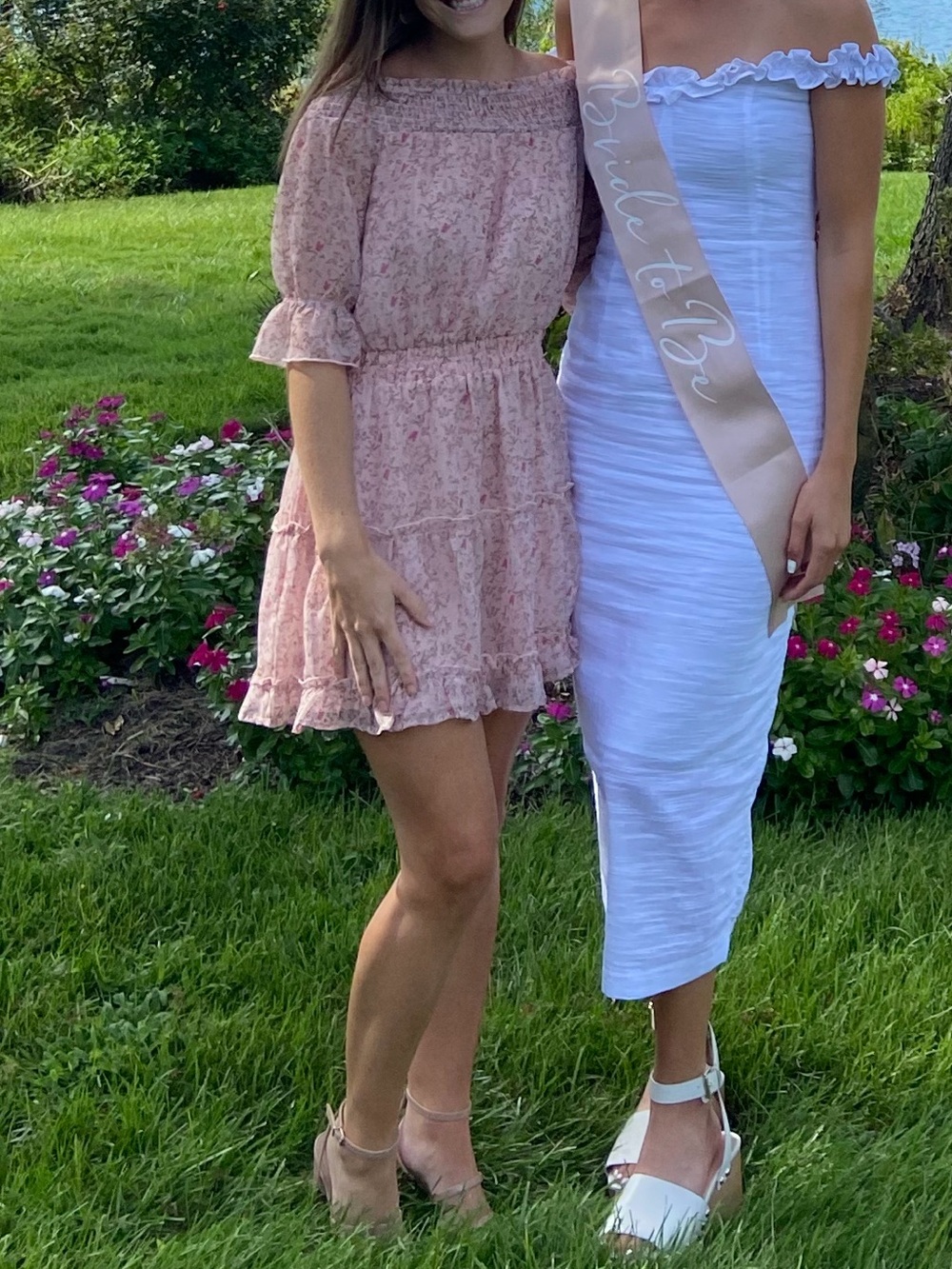 Pink Floral Off-Shoulder Sundress